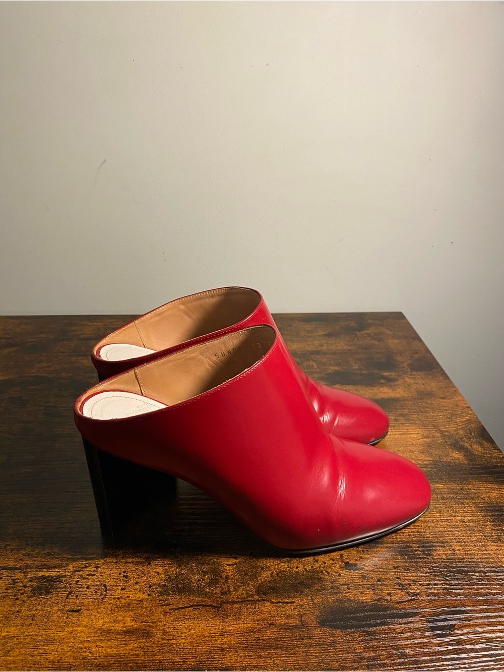 Maison Martin Margiela Red Leather Ankle Mules